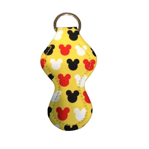 MICKEY Mouse Chapstick Holder Keychain Yellow Red And Black - Picture 2 of 2